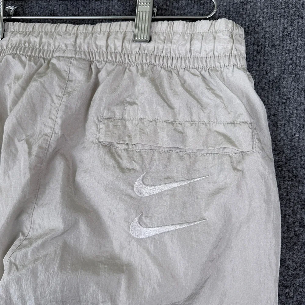 Nike Swoosh Woven Track Jogger Pants Mens M Bone Gray Sportswear DJ0478